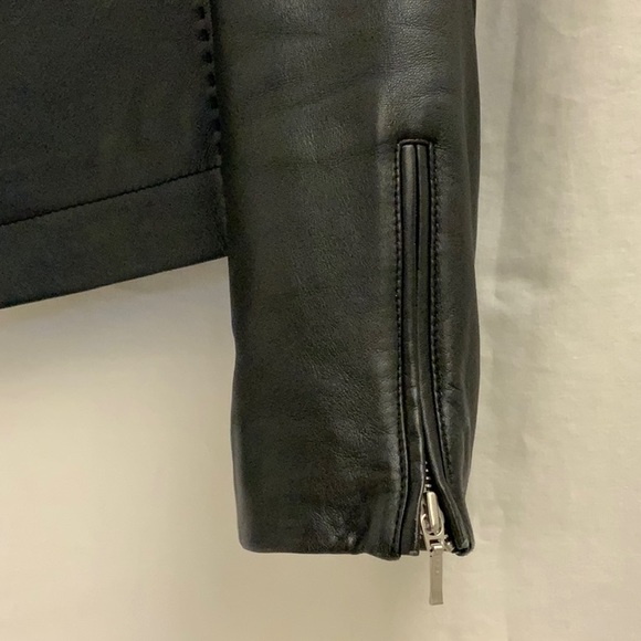 Provence d’amour Moto Leather Biker Jacket with Silver Zippers & Top-stitching - Picture 3 of 14